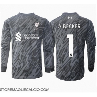 Liverpool Alisson Becker #1 Portiere Maglia Gara Casa Repliche 2024-25 Maniche Lunghe